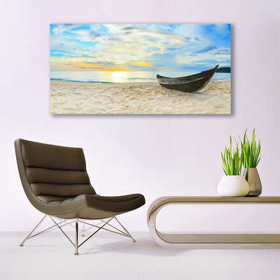 Print op plexiglas Boot beach sea