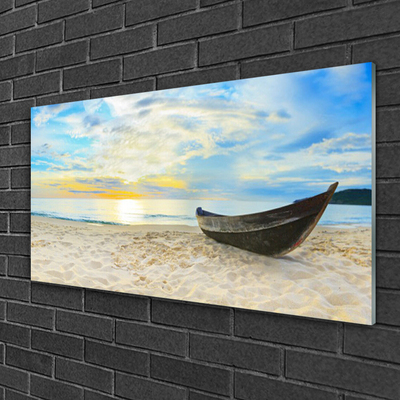 Print op plexiglas Boot beach sea