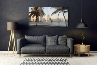 Print op plexiglas Tropische palm city sea