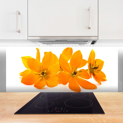 Spatscherm keuken Oranje plant bloemen