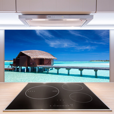 Spatscherm keuken Zee strand huis architectuur