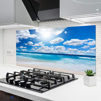 Spatscherm keuken Zee strand wolken landschap