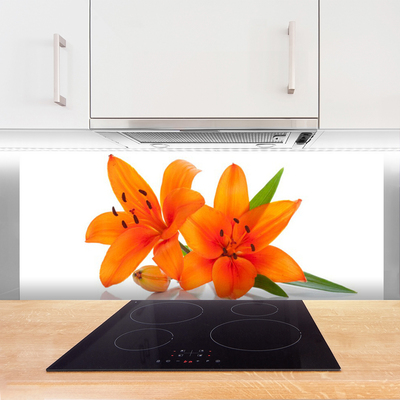Spatscherm keuken Oranje plant bloemen