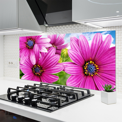 Spatscherm keuken Bloemen op de muur