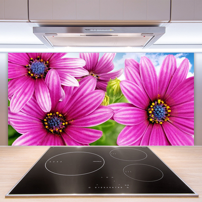 Spatscherm keuken Bloemen op de muur