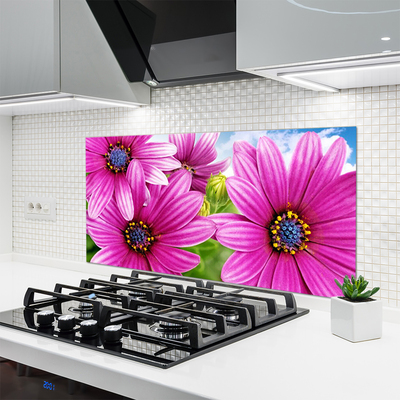 Spatscherm keuken Bloemen op de muur