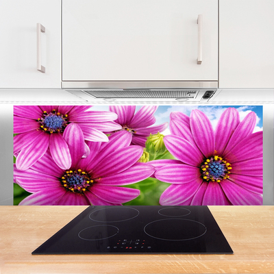 Spatscherm keuken Bloemen op de muur