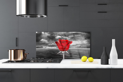 Keuken achterwand Rose flower plant sea