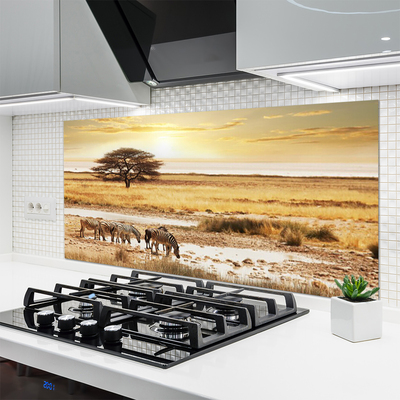Keuken achterwand Zebra safari landschap