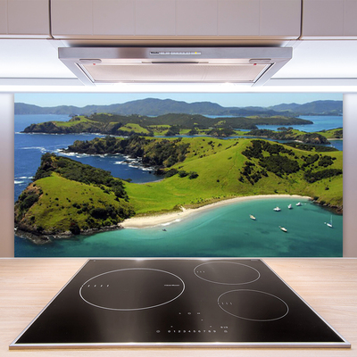 Keuken achterwand glas met print Zee strand boslandschap