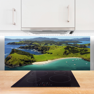 Keuken achterwand glas met print Zee strand boslandschap