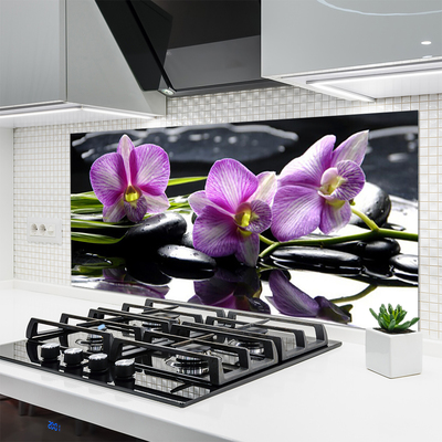 Keuken achterwand glas met print Orchideebloemplant