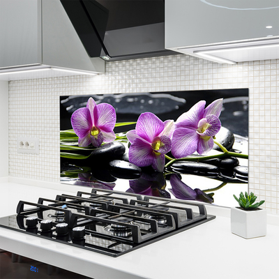 Keuken achterwand glas met print Orchideebloemplant