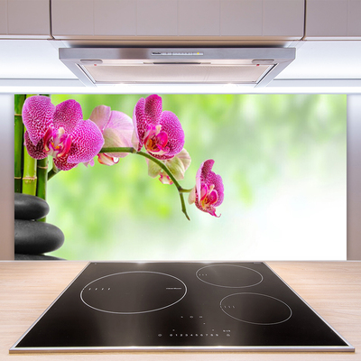 Keuken achterwand glas met print Bloem van natuur bamboe