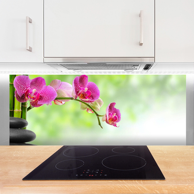 Keuken achterwand glas met print Bloem van natuur bamboe