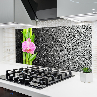 Keuken achterwand glas met print Bamboe stem flower plant