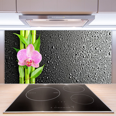 Keuken achterwand glas met print Bamboe stem flower plant