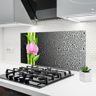 Keuken achterwand glas met print Bamboe stem flower plant