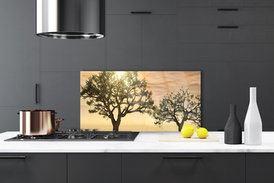 Keuken achterwand glas met print Bomen natuur