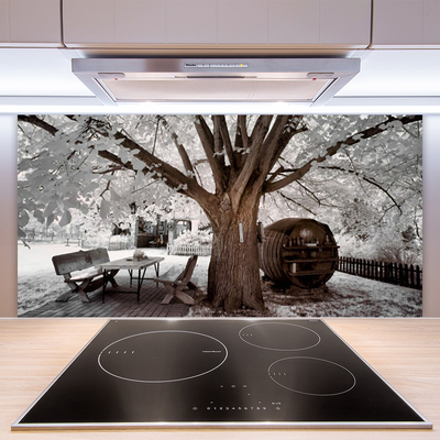 Keuken achterwand glas met print Natuurboom