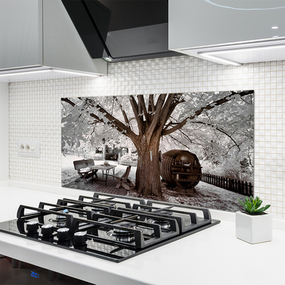 Keuken achterwand glas met print Natuurboom