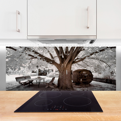 Keuken achterwand glas met print Natuurboom