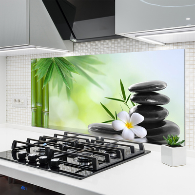 Keuken achterwand glas met print Bamboe stem flower plant