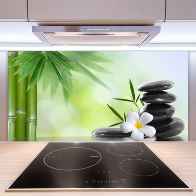 Keuken achterwand glas met print Bamboe stem flower plant