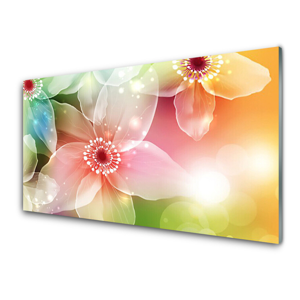 Keuken achterwand glas met print Bloem plantaard kunst