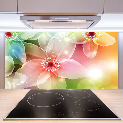 Keuken achterwand glas met print Bloem plantaard kunst