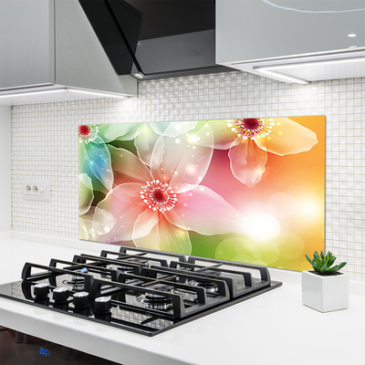 Keuken achterwand glas met print Bloem plantaard kunst