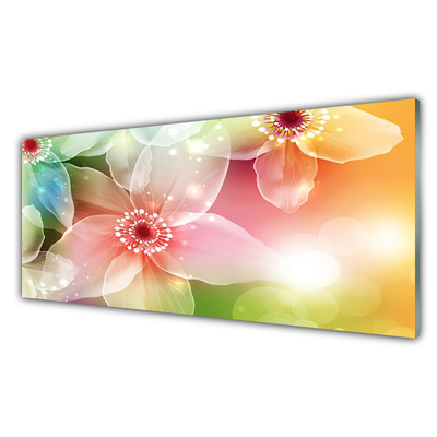 Keuken achterwand glas met print Bloem plantaard kunst