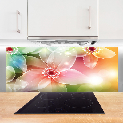 Keuken achterwand glas met print Bloem plantaard kunst