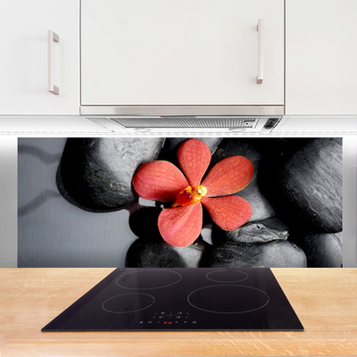 Keuken achterwand glas met print Bloem stenen kunst