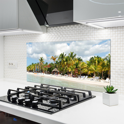 Keuken achterwand glas met print Strand palm boom landschap