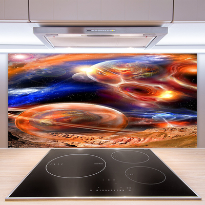 Keuken achterwand glas met print Abstractie-universum