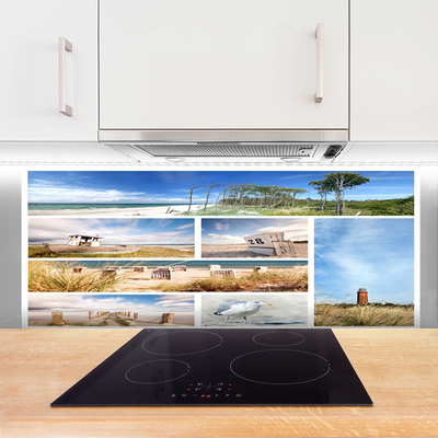 Keuken achterwand glas met print Zee landschap