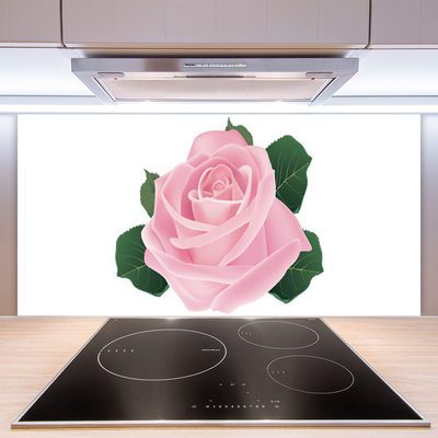 Keuken achterwand glas met print Rose flower plant nature