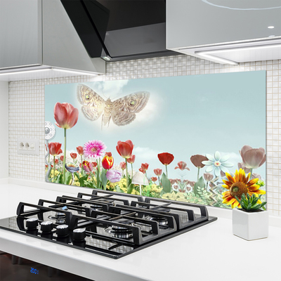 Keuken achterwand glas met print Bloemen plantaardige aard