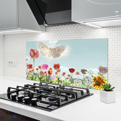 Keuken achterwand glas met print Bloemen plantaardige aard