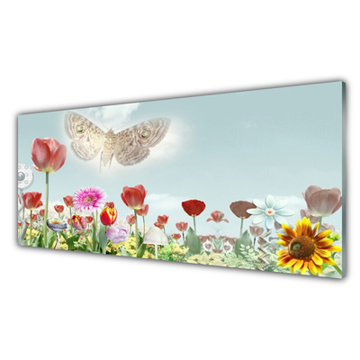 Keuken achterwand glas met print Bloemen plantaardige aard