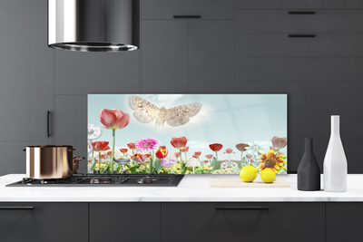 Keuken achterwand glas met print Bloemen plantaardige aard