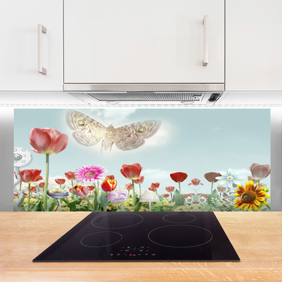 Keuken achterwand glas met print Bloemen plantaardige aard