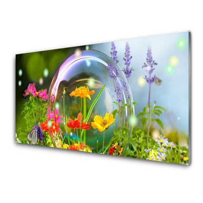 Keuken achterwand glas met print Bloemen plantaardige aard