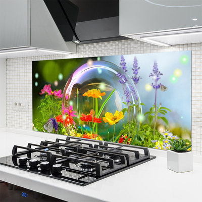 Keuken achterwand glas met print Bloemen plantaardige aard