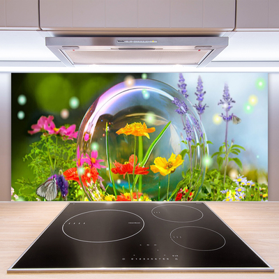 Keuken achterwand glas met print Bloemen plantaardige aard