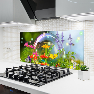 Keuken achterwand glas met print Bloemen plantaardige aard