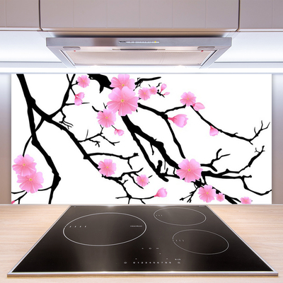 Keuken achterwand glas met print Stengels kunstbloemen