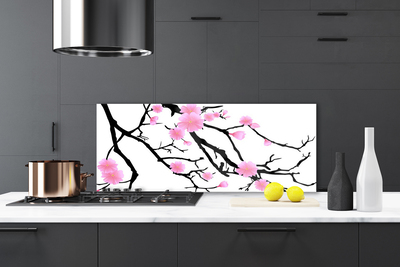 Keuken achterwand glas met print Stengels kunstbloemen