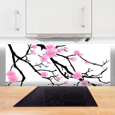 Keuken achterwand glas met print Stengels kunstbloemen